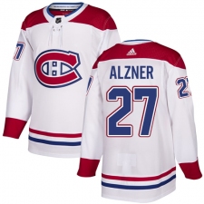 Men's Adidas Montreal Canadiens #27 Karl Alzner Authentic White Away NHL Jersey