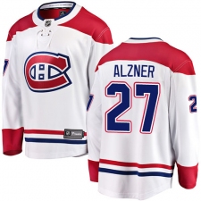 Men's Montreal Canadiens #27 Karl Alzner Authentic White Away Fanatics Branded Breakaway NHL Jersey