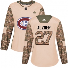 Women's Adidas Montreal Canadiens #27 Karl Alzner Authentic Camo Veterans Day Practice NHL Jersey