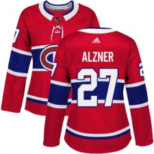 Women's Adidas Montreal Canadiens #27 Karl Alzner Premier Red Home NHL Jersey