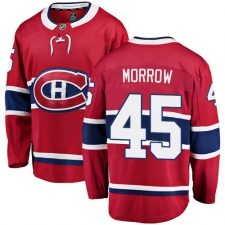 Men's Montreal Canadiens #45 Joe Morrow Authentic Red Home Fanatics Branded Breakaway NHL Jersey