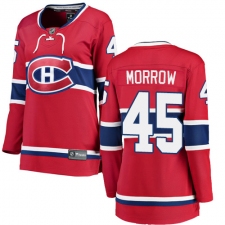 Women's Montreal Canadiens #45 Joe Morrow Authentic Red Home Fanatics Branded Breakaway NHL Jersey