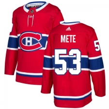 Men's Adidas Montreal Canadiens #53 Victor Mete Authentic Red Home NHL Jersey