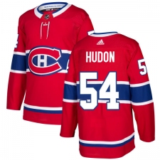 Men's Adidas Montreal Canadiens #54 Charles Hudon Premier Red Home NHL Jersey