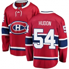 Men's Montreal Canadiens #54 Charles Hudon Authentic Red Home Fanatics Branded Breakaway NHL Jersey