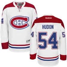 Men's Reebok Montreal Canadiens #54 Charles Hudon Authentic White Away NHL Jersey