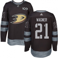 Men's Adidas Anaheim Ducks #21 Chris Wagner Premier Black 1917-2017 100th Anniversary NHL Jersey