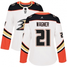 Women's Adidas Anaheim Ducks #21 Chris Wagner Authentic White Away NHL Jersey