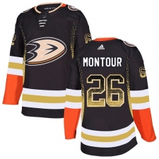 Men's Adidas Anaheim Ducks #26 Brandon Montour Authentic Black Drift Fashion NHL Jersey