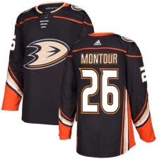 Men's Adidas Anaheim Ducks #26 Brandon Montour Authentic Black Home NHL Jersey