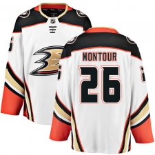 Men's Anaheim Ducks #26 Brandon Montour Fanatics Branded White Away Breakaway NHL Jersey