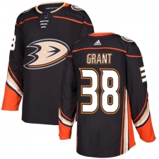 Men's Adidas Anaheim Ducks #38 Derek Grant Premier Black Home NHL Jersey