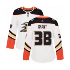 Women's Anaheim Ducks #38 Derek Grant Authentic White Away Hockey Jersey