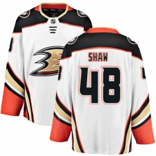 Men's Anaheim Ducks #48 Logan Shaw Fanatics Branded White Away Breakaway NHL Jersey