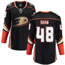 Women's Anaheim Ducks #48 Logan Shaw Fanatics Branded Black Home Breakaway NHL Jersey