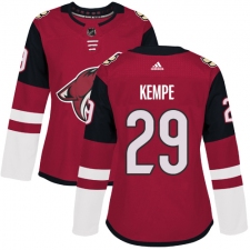 Women's Adidas Arizona Coyotes #29 Mario Kempe Premier Burgundy Red Home NHL Jersey