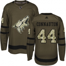 Men's Adidas Arizona Coyotes #44 Kevin Connauton Authentic Green Salute to Service NHL Jersey