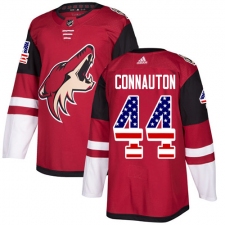Men's Adidas Arizona Coyotes #44 Kevin Connauton Authentic Red USA Flag Fashion NHL Jersey