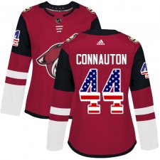 Women's Adidas Arizona Coyotes #44 Kevin Connauton Authentic Red USA Flag Fashion NHL Jersey