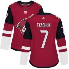 Women's Adidas Arizona Coyotes #7 Keith Tkachuk Premier Burgundy Red Home NHL Jersey