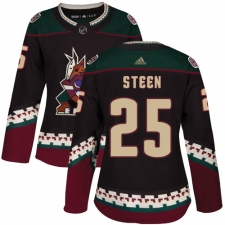 Women's Adidas Arizona Coyotes #25 Thomas Steen Authentic Black Alternate NHL Jersey