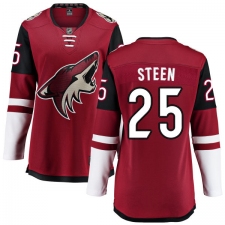 Women's Arizona Coyotes #25 Thomas Steen Authentic Burgundy Red Home Fanatics Branded Breakaway NHL Jersey