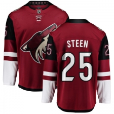 Youth Arizona Coyotes #25 Thomas Steen Authentic Burgundy Red Home Fanatics Branded Breakaway NHL Jersey