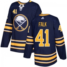 Men's Adidas Buffalo Sabres #41 Justin Falk Premier Navy Blue Home NHL Jersey