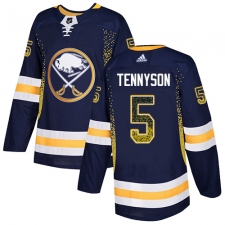 Men's Adidas Buffalo Sabres #5 Matt Tennyson Authentic Navy Blue Drift Fashion NHL Jersey