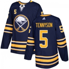 Men's Adidas Buffalo Sabres #5 Matt Tennyson Authentic Navy Blue Home NHL Jersey