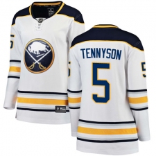 Women's Buffalo Sabres #5 Matt Tennyson Fanatics Branded White Away Breakaway NHL Jersey