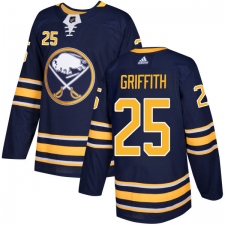 Men's Adidas Buffalo Sabres #25 Seth Griffith Authentic Navy Blue Home NHL Jersey