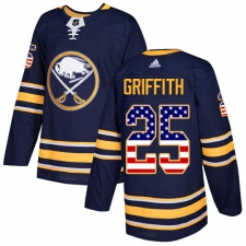 Men's Adidas Buffalo Sabres #25 Seth Griffith Authentic Navy Blue USA Flag Fashion NHL Jersey