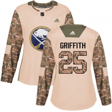 Women's Adidas Buffalo Sabres #25 Seth Griffith Authentic Camo Veterans Day Practice NHL Jersey
