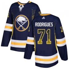 Men's Adidas Buffalo Sabres #71 Evan Rodrigues Authentic Navy Blue Drift Fashion NHL Jersey