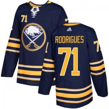Men's Adidas Buffalo Sabres #71 Evan Rodrigues Authentic Navy Blue Home NHL Jersey