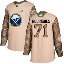 Youth Adidas Buffalo Sabres #71 Evan Rodrigues Authentic Camo Veterans Day Practice NHL Jersey
