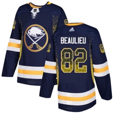 Men's Adidas Buffalo Sabres #82 Nathan Beaulieu Authentic Navy Blue Drift Fashion NHL Jersey
