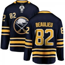 Men's Buffalo Sabres #82 Nathan Beaulieu Fanatics Branded Navy Blue Home Breakaway NHL Jersey