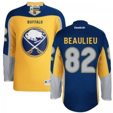 Men's Reebok Buffalo Sabres #82 Nathan Beaulieu Authentic Gold New Third NHL Jersey