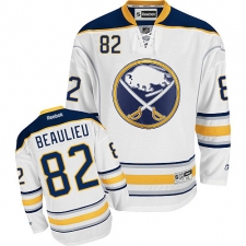 Men's Reebok Buffalo Sabres #82 Nathan Beaulieu Authentic White Away NHL Jersey