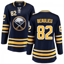 Women's Buffalo Sabres #82 Nathan Beaulieu Fanatics Branded Navy Blue Home Breakaway NHL Jersey