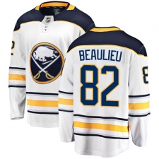 Youth Buffalo Sabres #82 Nathan Beaulieu Fanatics Branded White Away Breakaway NHL Jersey