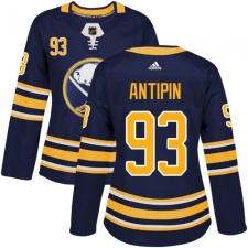 Women's Adidas Buffalo Sabres #93 Victor Antipin Authentic Navy Blue Home NHL Jersey