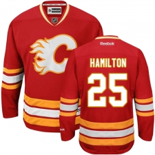 Women's Reebok Calgary Flames #25 Freddie Hamilton Authentic Red Third NHL Jersey