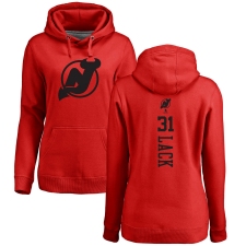 NHL Women's Adidas New Jersey Devils #31 Eddie Lack Red One Color Backer Pullover Hoodie