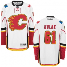 Men's Reebok Calgary Flames #61 Brett Kulak Authentic White Away NHL Jersey