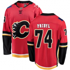 Men's Calgary Flames #74 Daniel Pribyl Fanatics Branded Red Home Breakaway NHL Jersey