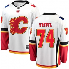 Men's Calgary Flames #74 Daniel Pribyl Fanatics Branded White Away Breakaway NHL Jersey