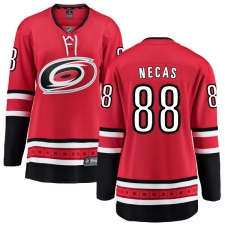 Women's Carolina Hurricanes #88 Martin Necas Authentic Red Home Fanatics Branded Breakaway NHL Jersey